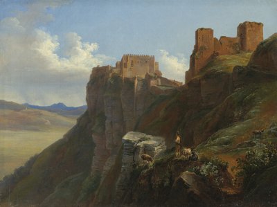 View of the Castello di San Giuliano, near Trapani, Sicily by Louise Josephine Sarazin de Belmont